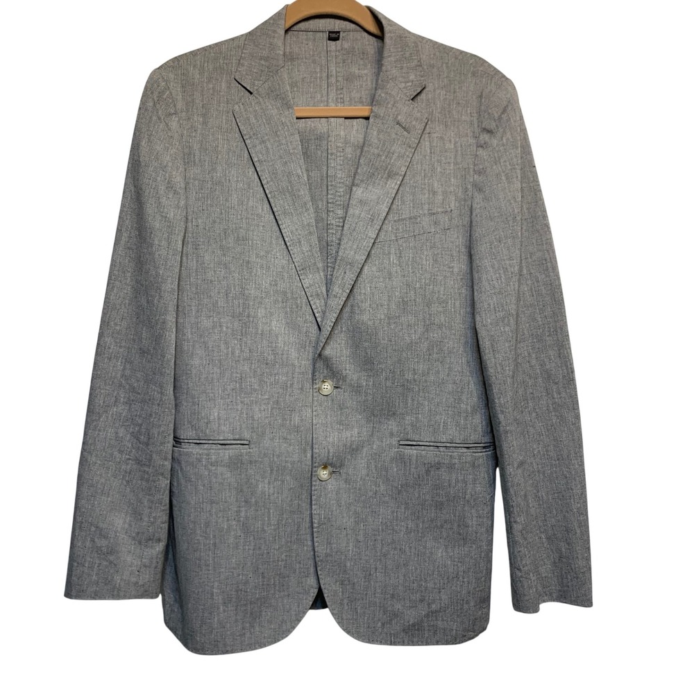 J. Crew Ludlow Blazer 36R‎ Slim Gray Cotton Linen Somelos Sport Coat